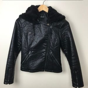 TOPSHOP Faux Leather Moto Jacket